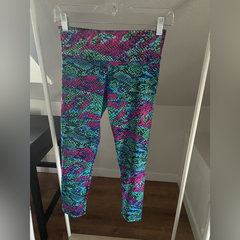 Onzie Multi Colored Snake Print Crop Legging